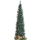 Snowy Artificial Pencil Christmas Tree with Pine Cones by LJGDeals