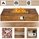 48 x 27 Inch Outdoor Gas Fire Pit Table 50 000 BTU with Lava Rocks and Cover by LJGDeals