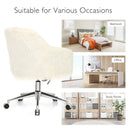 Modern Fluffy Faux Fur Vanity Office Chair for Teens Girls-Beige by LJGDeals