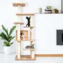 7-Layer Wooden Cat Tree Tall Cat Tower with Sisal Posts and Condo by LJGDeals