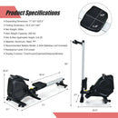 Folding Magnetic Rowing Machine with Monitor Aluminum Rail 8 Adjustable Resistance by LJGDeals
