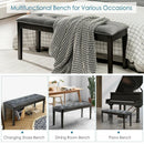Upholstered Dining Room PU Bench Solid Wood Button Tufted by LJGDeals
