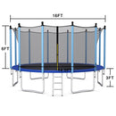 Outdoor Trampoline with Safety Closure Net-16 ft