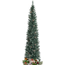 Snowy Artificial Pencil Christmas Tree with Pine Cones by LJGDeals