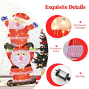 LED Double Santa Yard Christmas Decoration with String Lights and Stakes by DirectDeals