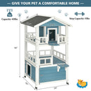 2-Story Outdoor Wooden Catio Cat House Shelter with Enclosure by LJGDeals