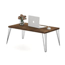 43.5 Inch Wooden Rectangular Coffee Table with Metal Legs by LJGDeals