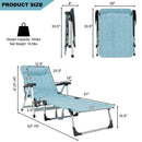 Beach Folding Chaise Lounge Recliner with 7 Adjustable Position by LJGDeals