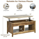 Lift Top Coffee Table with Hidden Storage Compartment and Lower Shelf for Study Room by LJGDeals