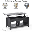 Lift Top Coffee Table with Hidden Storage Compartment and Lower Shelf for Study Room by LJGDeals