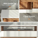 Media Console with 2 Pull-Out Drawers and Open Compartment for TVs up to 50 Inch by LJGDeals