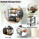 Industrial Kitchen Baker's Rack Microwave Shelf with 6 Hooks by DirectDeals