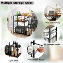 Industrial Kitchen Baker's Rack Microwave Shelf with 6 Hooks by LJGDeals