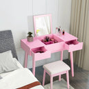 Makeup Vanity Table Set with Flip Top Mirror and 2 Drawers by LJGDeals