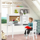 Kids Desk and Chair Set Study Writing Desk with Hutch and Bookshelves by LJGDeals