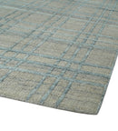 Hand Made 8x10 Modern Geometric striped Beige and Silver Scandinavian Blended Wool Flatwoven Area Rug | KE11