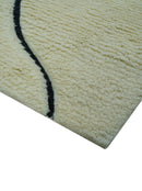 Strokes Custom Made Contemporary Cream Hand Knotted Wool Rug