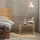 2 Tier End Side Table with Metal Frame and Storage Shelf for Living Room-White by LJGDeals