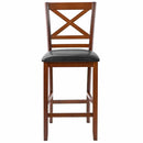 Counter Height Bar Stools 25 Inch - Set of 2 with PU Leather by DirectDeals