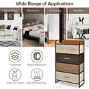 4-Tier Organizer Tower Steel Frame Wooden Top Storage with 5-Drawer Dresser-Muticolor by DirectDeals