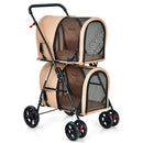 4-in-1 Double Pet Stroller with Detachable Carrier and Travel Carriage by LJGDeals