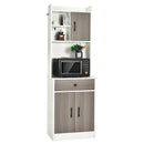 3-Door 71 Inch Kitchen Buffet Pantry Storage Cabinet with Hutch and Adjustable Shelf by LJGDeals