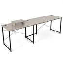 95 Inch 2-Person L-Shaped Long Reversible Computer Desk with Monitor Stand by LJGDeals
