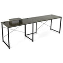 95 Inch 2-Person L-Shaped Long Reversible Computer Desk with Monitor Stand by LJGDeals
