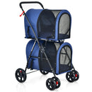 4-in-1 Double Pet Stroller with Detachable Carrier and Travel Carriage by LJGDeals