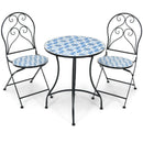 3 Pieces Patio Bistro Furniture Set with Mosaic Design by LJGDeals