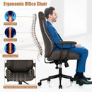 High Adjustable Back Executive Office Chair with Armrest-Brown by DirectDeals