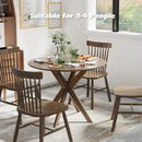 36 Inch Round Wood Dining Table with Intersecting Pedestal Base by LJGDeals