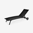 6-Poisition Adjustable Outdoor Chaise Recliner with Wheels by LJGDeals