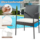 4 Pieces Patio Wicker Rattan Dining Set with Comfy Cushions by LJGDeals
