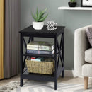 3-Tier X-Design Nightstands with Storage Shelves for Living Room Bedroom by LJGDeals