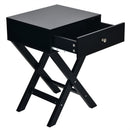 Modern X-Shaped Nightstand with Drawer for Living Room Bedroom by DirectDeals