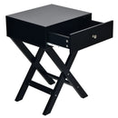 Modern X-Shaped Nightstand with Drawer for Living Room Bedroom by LJGDeals