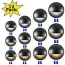 DLAC02 12-Pack 3CCT 3W Black Low Voltage LED Outdoor Half Moon Deck Lights Package, 12V-24V LED Step Patio Landscape Lights by Kings Outdoor Lighting