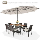 15 Feet Twin Patio Umbrella with 48 Solar LED Lights by LJGDeals