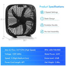 20 Inch Box Portable Floor Fan with 3 Speed Settings and Knob Control-Black by LJGDeals
