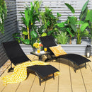 2 Pieces Patio Folding and Stackable Chaise Lounge Chair with 5-Position Adjustment-Black by LJGDeals