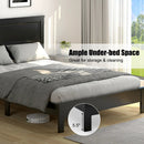 Full Size Platform Slat Bed Frame with High Headboard by LJGDeals