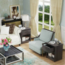 Wooden Nightstand with Drawer and Open Storage Compartment