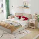 Wooden Nightstand with Drawer and Open Storage Compartment by LJGDeals