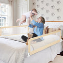 59 Inch Folding Breathable Baby Bed Rail Guard with Safety Strap by LJGDeals