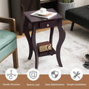 2-Tier End Table with Drawer and Shelf for Living Room Bedroom by LJGDeals