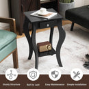 2-Tier End Table with Drawer and Shelf for Living Room Bedroom by LJGDeals
