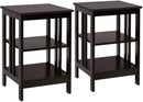 2 Pieces 3-Tier Nightstand with Reinforced Bars and Stable Structure by LJGDeals