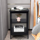 2 Pieces 3-Tier Nightstand with Reinforced Bars and Stable Structure by LJGDeals