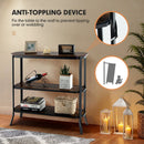 3-Tier Steel Frame Entryway Sofa Console Table for Hallway and Living Room-Rustic Brown by LJGDeals